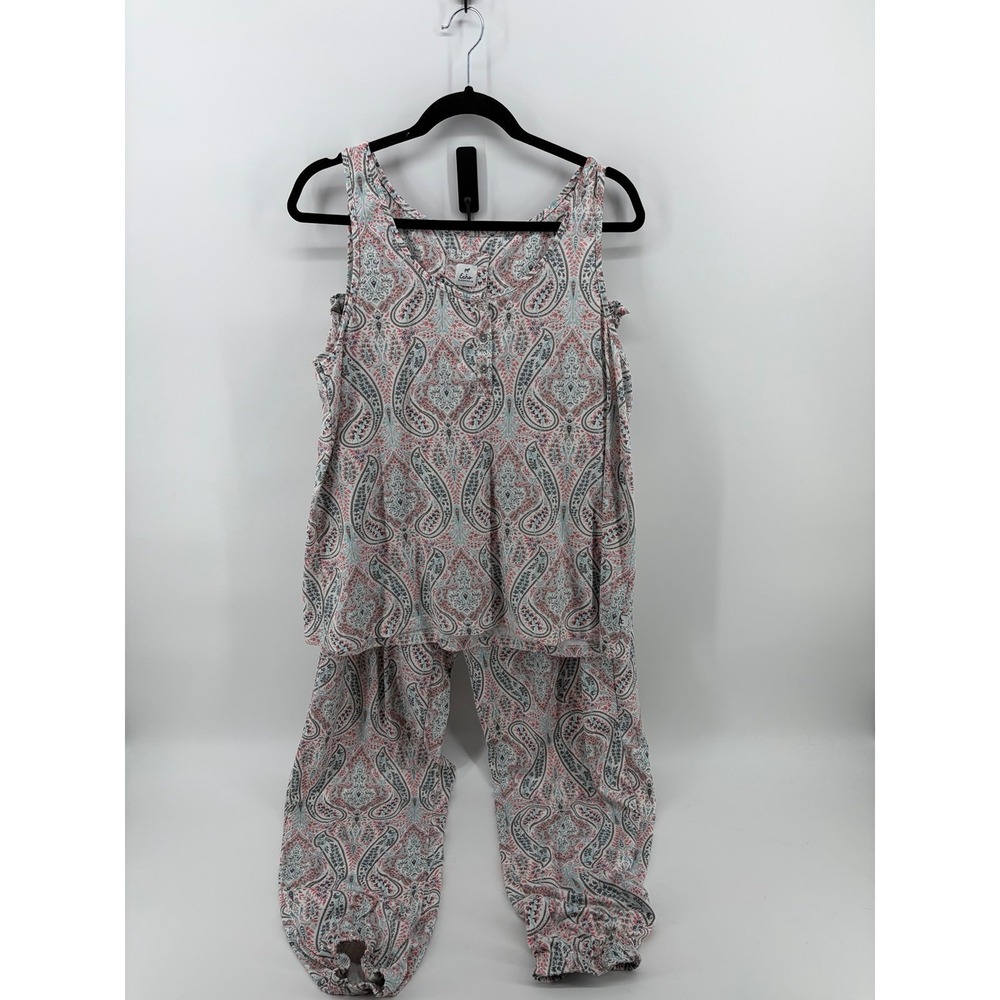 Echo Sleepwear Pajama Set, Paisley Drawstring, Pockets, Super Soft, Size XL